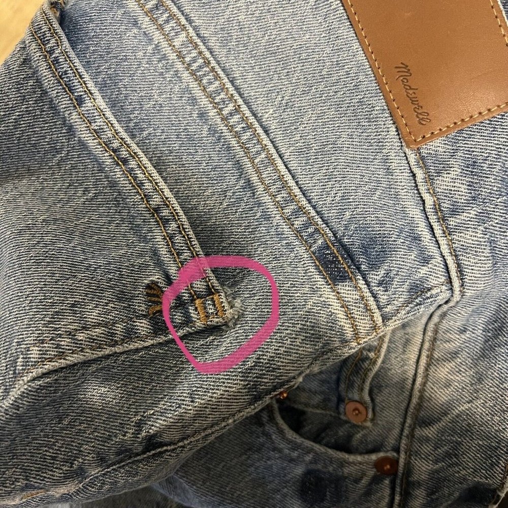 Madewell The Petite Perfect Vintage Jeans Size 25P Petite Ainsworth Frayed *FLAW - Picture 11 of 15
